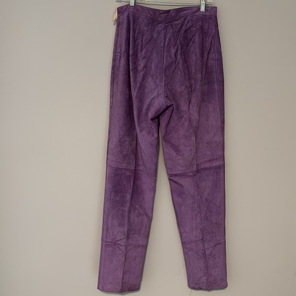 Vintage Cuir Zebra Leather purple pants size 12 - Picture 5 of 7